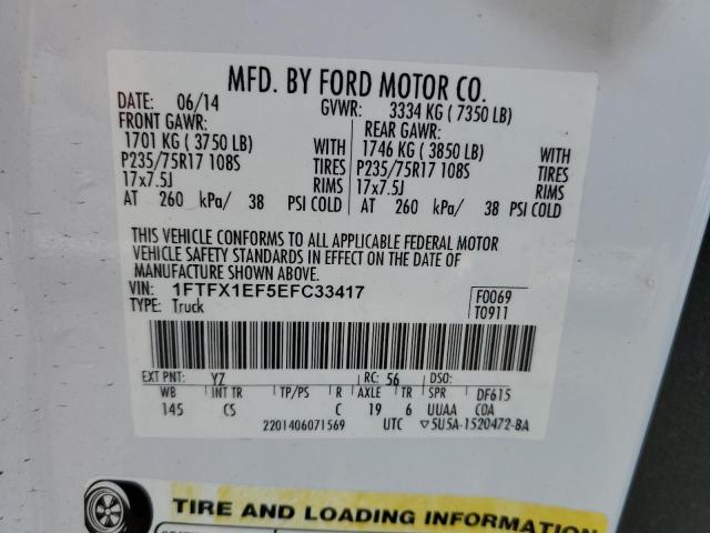 Photo 10 from auction – 2014 FORD F150 SUPER with VIN 1FTFX1EF5EFC33417
