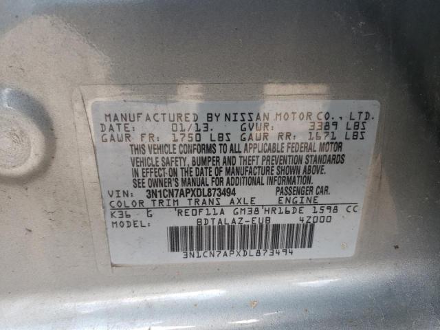 Photo 10 from auction – 2013 NISSAN VERSA S with VIN 3N1CN7APXDL873494