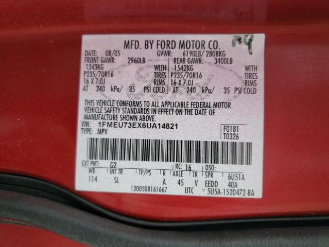 Photo 10 from auction – 2006 FORD EXPLORER X with VIN 1FMEU73EX6UA14821