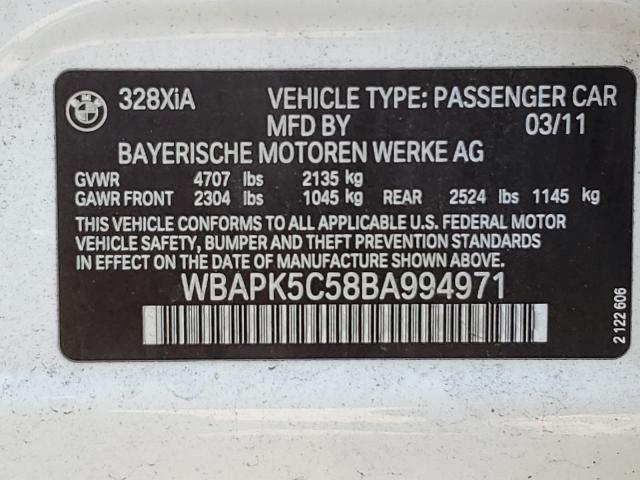 Photo 10 from auction – 2011 BMW 328 XI SUL with VIN WBAPK5C58BA994971