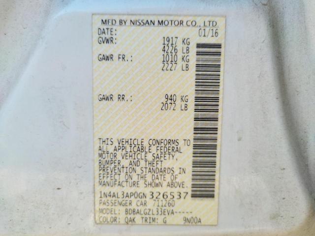 Photo 10 from auction – 2016 NISSAN ALTIMA 2.5 with VIN 1N4AL3AP0GN326537