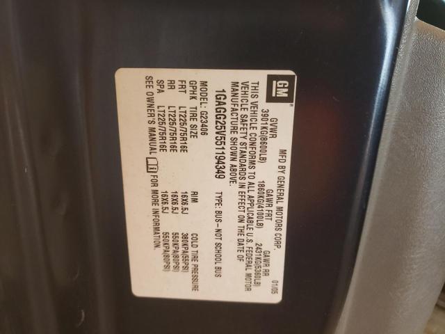 Photo 10 from auction – 2005 CHEVROLET EXPRESS G2 with VIN 1GAGG25V551194349