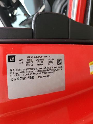 Photo 10 from auction – 2015 CHEVROLET CORVETTE S with VIN 1G1YK2D75F5121563