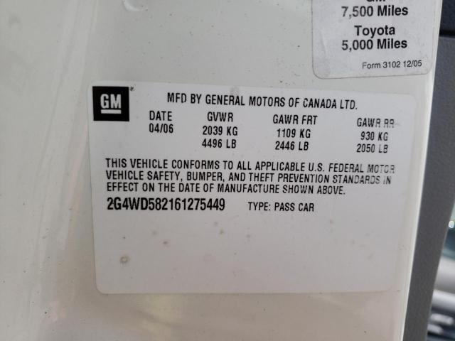 Photo 10 from auction – 2006 BUICK LACROSSE C with VIN 2G4WD582161275449