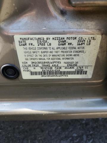 Photo 10 from auction – 2002 NISSAN SENTRA XE with VIN 3N1CB51DX2L659721