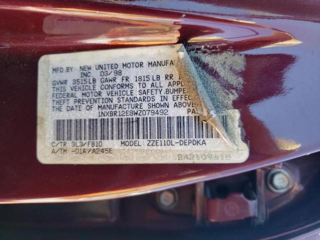 Photo 10 from auction – 1998 TOYOTA COROLLA VE with VIN 1NXBR12E8WZ079492