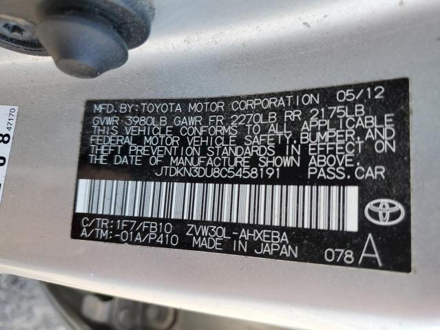 Photo 10 from auction – 2012 TOYOTA PRIUS with VIN JTDKN3DU8C5458191