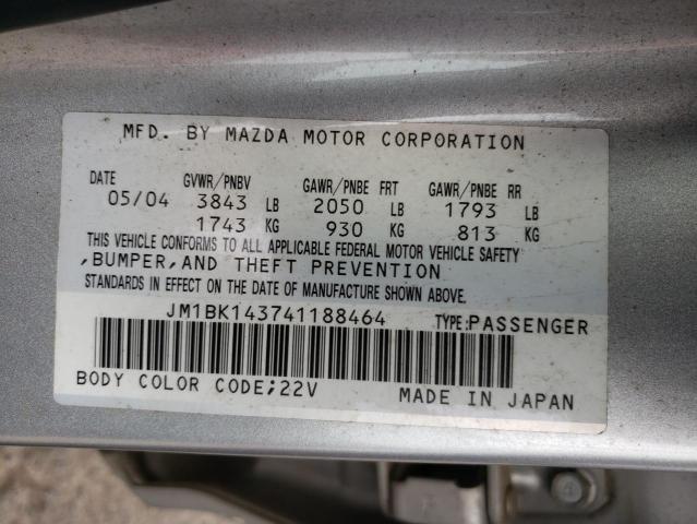 Photo 10 from auction – 2004 MAZDA 3 HATCHBAC with VIN JM1BK143741188464