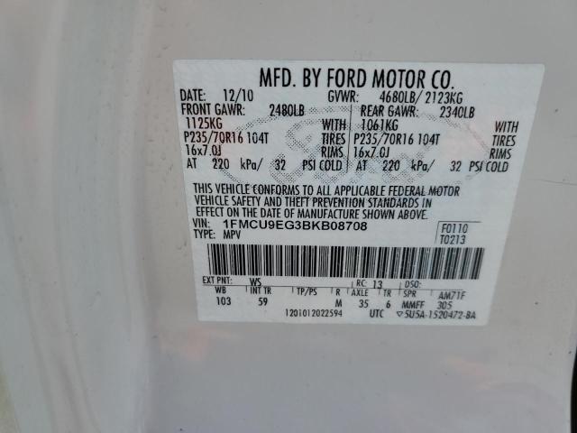 Photo 10 from auction – 2011 FORD ESCAPE LIM with VIN 1FMCU9EG3BKB08708