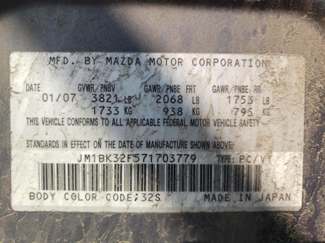 Photo 10 from auction – 2007 MAZDA 3 I with VIN JM1BK32F571703779