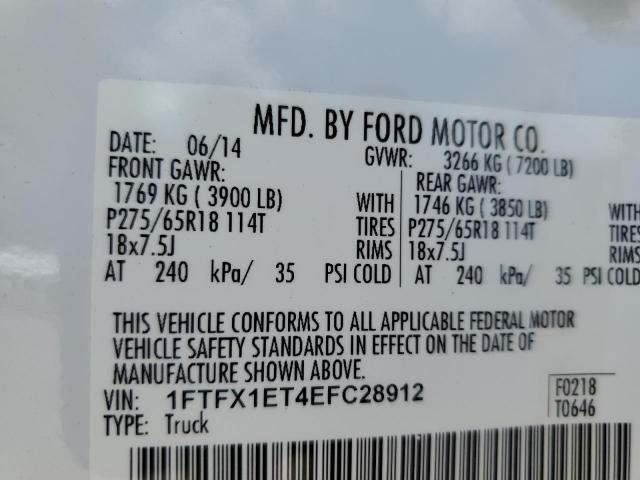 Photo 10 from auction – 2014 FORD F150 SUPER with VIN 1FTFX1ET4EFC28912