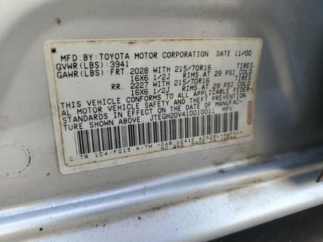 Photo 10 from auction – 2001 TOYOTA RAV4 with VIN JTEGH20V410010011