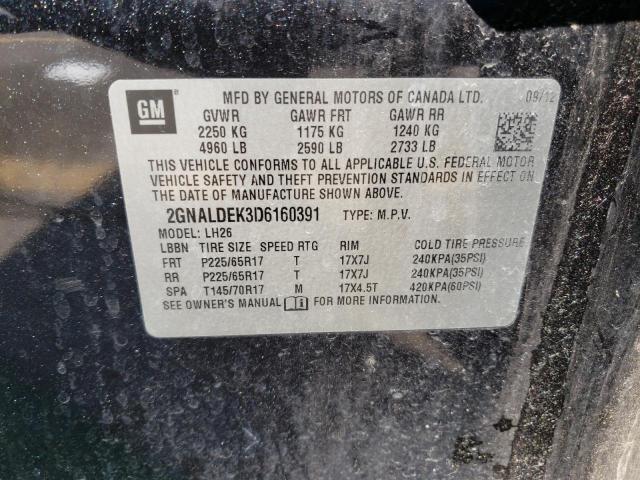 Photo 10 from auction – 2013 CHEVROLET EQUINOX LT with VIN 2GNALDEK3D6160391