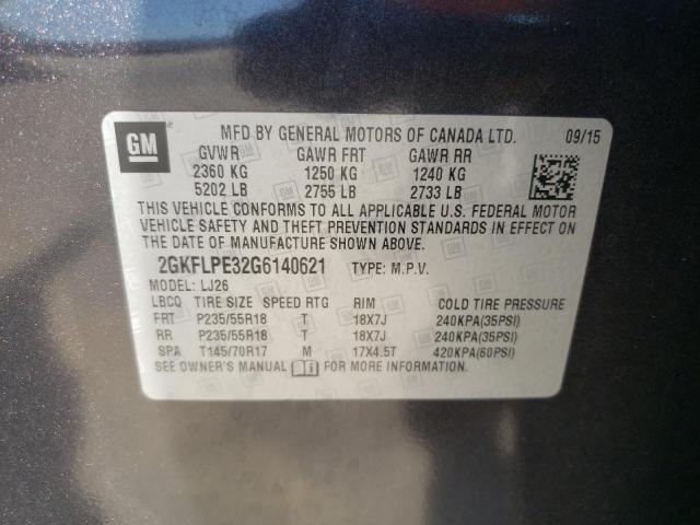 Photo 10 from auction – 2016 GMC TERRAIN SL with VIN 2GKFLPE32G6140621