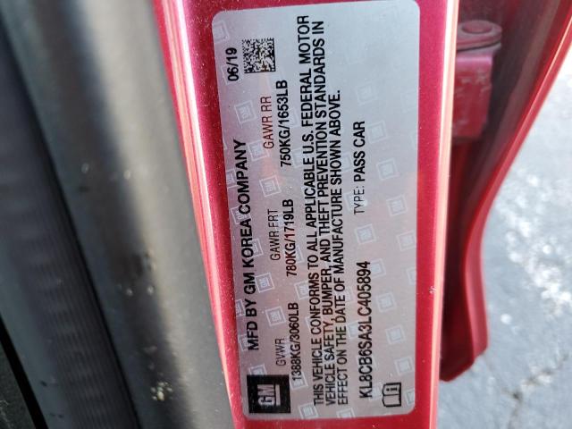 Photo 10 from auction – 2020 CHEVROLET SPARK LS with VIN KL8CB6SA3LC405894