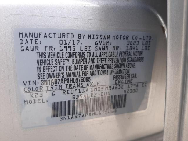 Photo 10 from auction – 2017 NISSAN SENTRA S with VIN 3N1AB7AP8HL675065