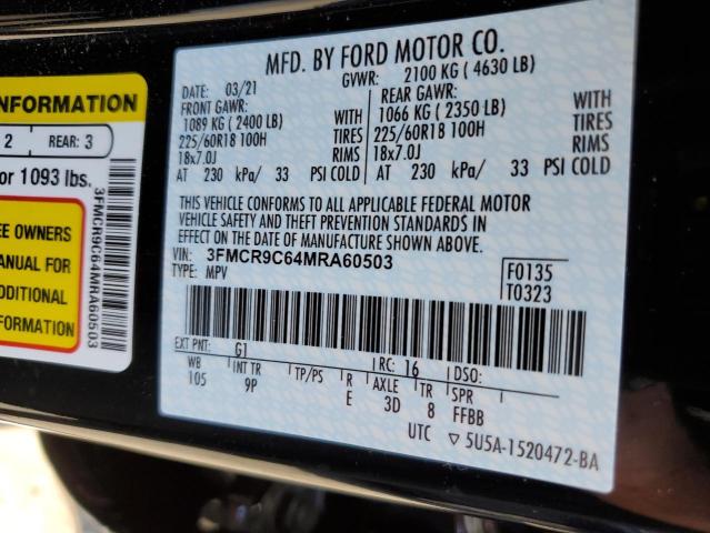 Photo 10 from auction – 2021 FORD BRONCO SPO with VIN 3FMCR9C64MRA60503