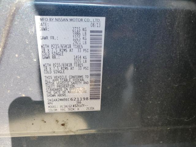 Photo 10 from auction – 2014 NISSAN PATHFINDER with VIN 5N1AR2MN9EC621198