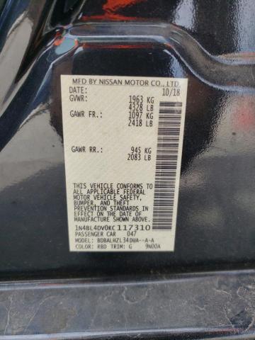 Photo 10 from auction – 2019 NISSAN ALTIMA SV with VIN 1N4BL4DV0KC117310