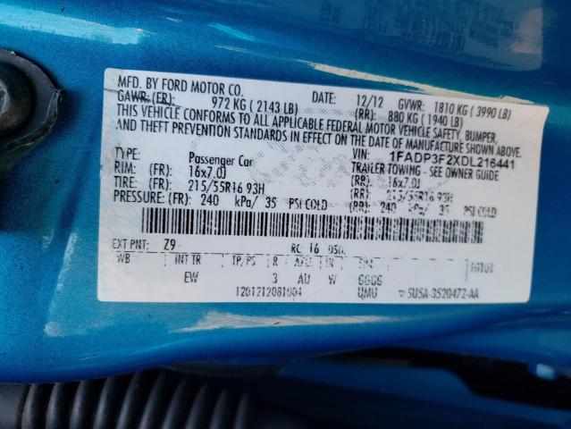 Photo 10 from auction – 2013 FORD FOCUS SE with VIN 1FADP3F2XDL216441