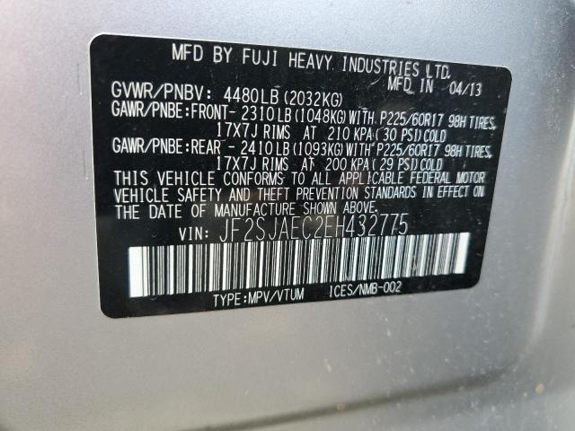 Photo 10 from auction – 2014 SUBARU FORESTER 2 with VIN JF2SJAEC2EH432775