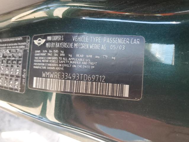 Photo 10 from auction – 2003 MINI COOPER S with VIN WMWRE33493TD69712