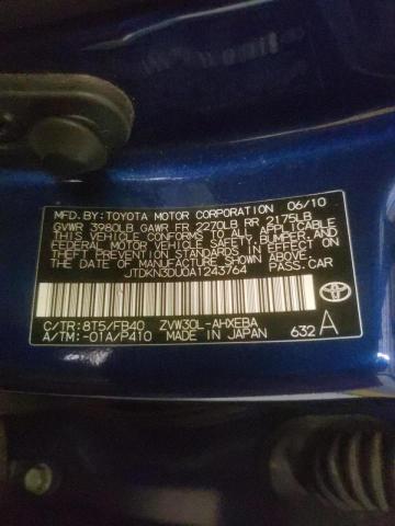 Photo 10 from auction – 2010 TOYOTA PRIUS with VIN JTDKN3DU0A1243764