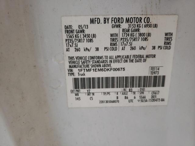 Photo 10 from auction – 2013 FORD F150 with VIN 1FTMF1EM6DKF00675