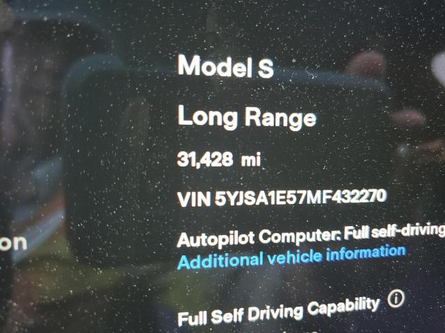 Photo 8 from auction – 2021 TESLA MODEL S with VIN 5YJSA1E57MF432270