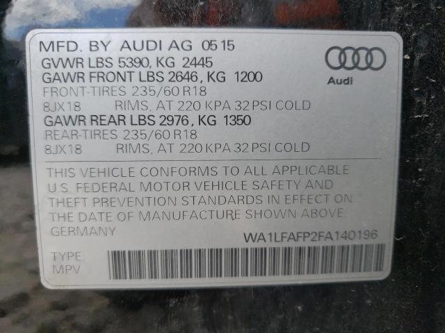 Photo 10 from auction – 2015 AUDI Q5 PREMIUM with VIN WA1LFAFP2FA140196