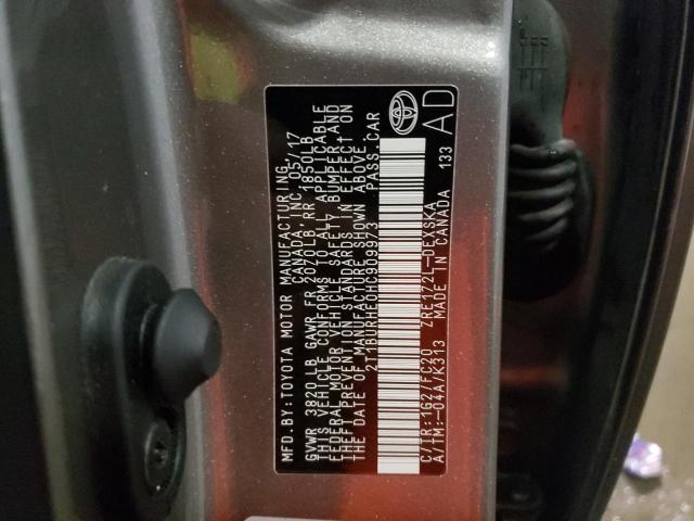 Photo 10 from auction – 2017 TOYOTA COROLLA L with VIN 2T1BURHE0HC909973