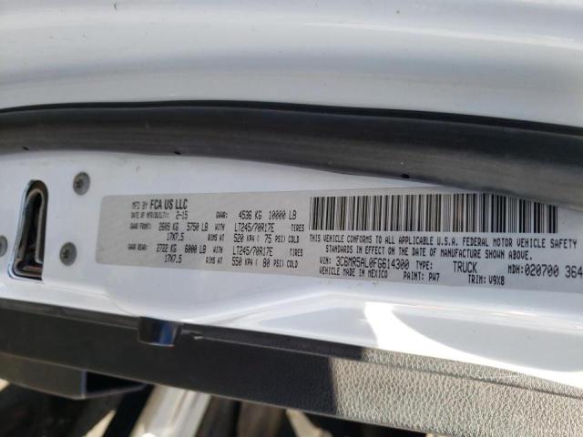 Photo 10 from auction – 2015 RAM 2500 ST with VIN 3C6MR5AL0FG614300
