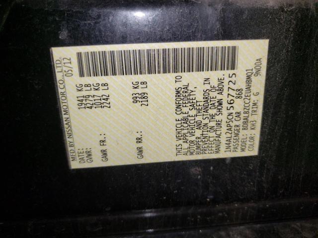 Photo 10 from auction – 2012 NISSAN ALTIMA BAS with VIN 1N4AL2AP5CN567725
