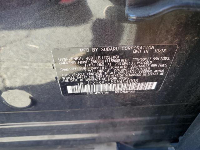 Photo 10 from auction – 2019 SUBARU FORESTER with VIN JF2SKACC8KH454808
