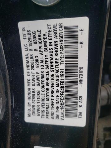 Photo 10 from auction – 2019 HONDA CIVIC LX with VIN 19XFC2F64KE011991