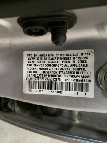 Photo 10 from auction – 2014 HONDA CIVIC LX with VIN 19XFB2F53EE012175