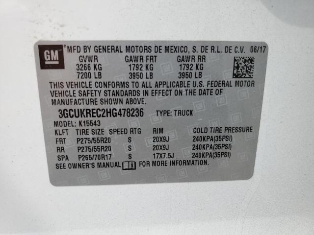 Photo 10 from auction – 2017 CHEVROLET SILVERADO with VIN 3GCUKREC2HG478236