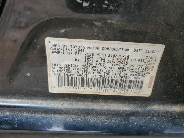 Photo 10 from auction – 2001 TOYOTA RAV4 with VIN JTEGH20V010009759
