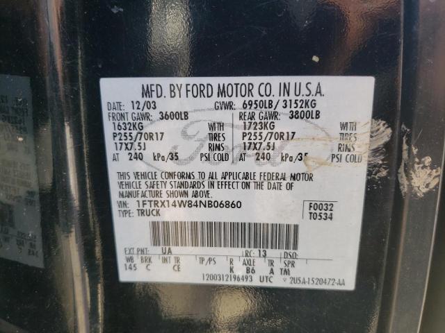 Photo 10 from auction – 2004 FORD F150 with VIN 1FTRX14W84NB06860