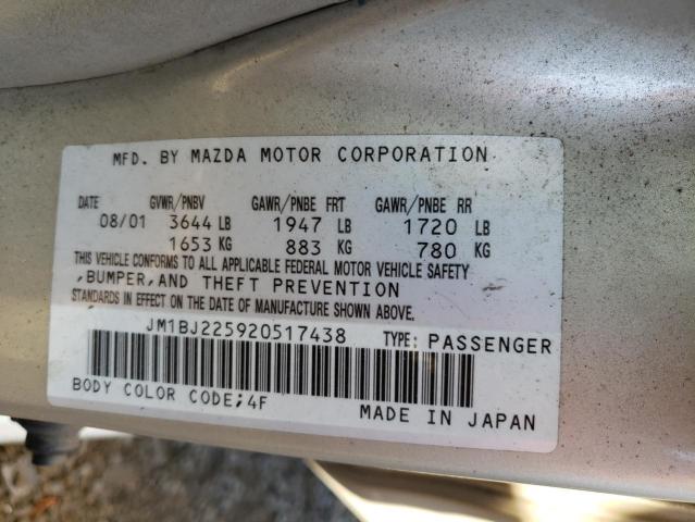 Foto 10 de la subasta – 2002 MAZDA PROTEGE DX con VIN JM1BJ225920517438