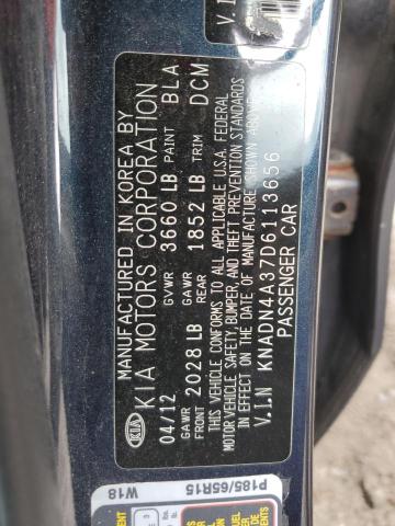 Photo 10 from auction – 2013 KIA RIO EX with VIN KNADN4A37D6113656