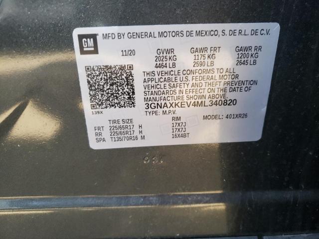 Photo 10 from auction – 2021 CHEVROLET EQUINOX LT with VIN 3GNAXKEV4ML340820