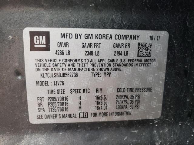 Photo 10 from auction – 2018 CHEVROLET TRAX 1LT with VIN KL7CJLSB0JB562736