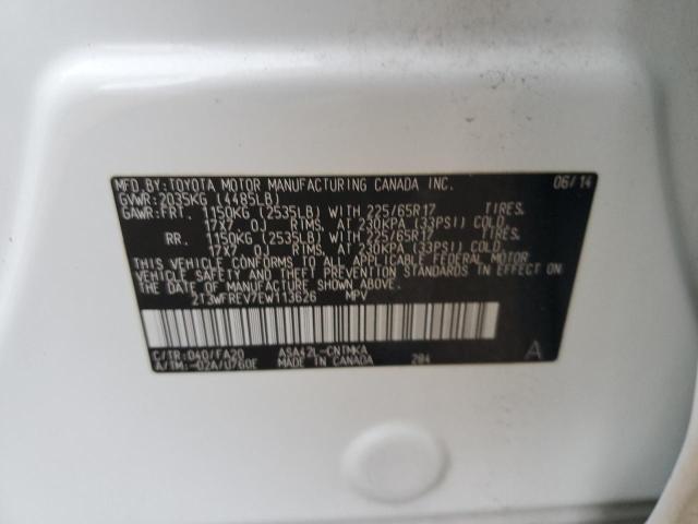 Photo 10 from auction – 2014 TOYOTA RAV4 XLE with VIN 2T3WFREV7EW113626