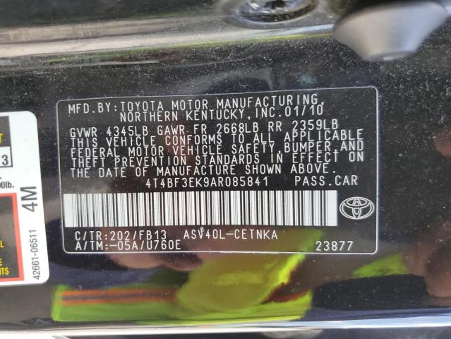 Photo 10 from auction – 2010 TOYOTA CAMRY BASE with VIN 4T4BF3EK9AR085841