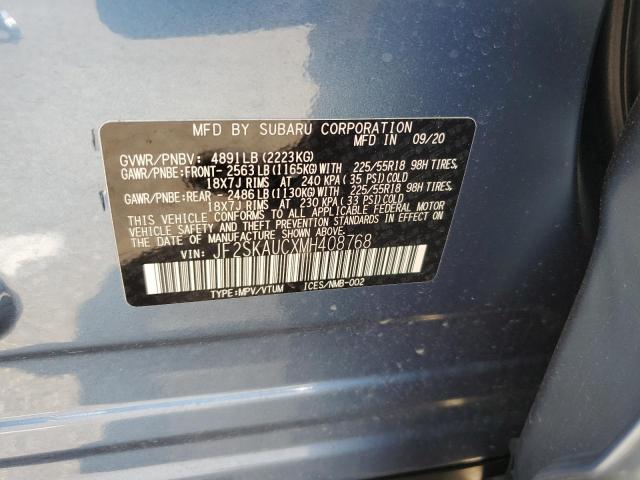 Photo 10 from auction – 2021 SUBARU FORESTER L with VIN JF2SKAUCXMH408768