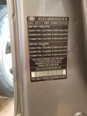 Photo 10 from auction – 2011 LAND ROVER LR4 HSE LU with VIN SALAK2D43BA594144