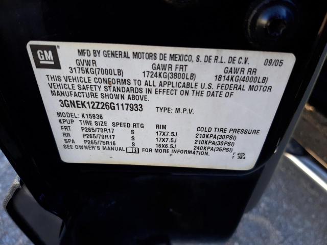 Photo 10 from auction – 2006 CHEVROLET AVALANCHE with VIN 3GNEK12Z26G117933