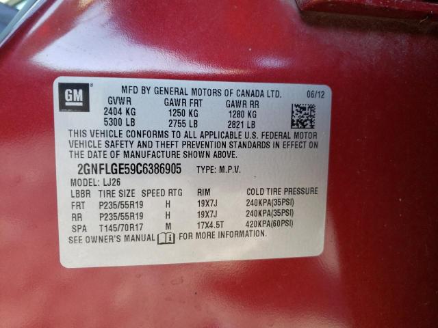 Photo 10 from auction – 2012 CHEVROLET EQUINOX LT with VIN 2GNFLGE59C6386905
