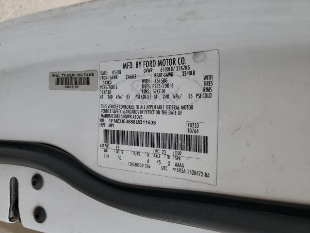 Photo 10 from auction – 2008 FORD EXPLORER X with VIN 1FMEU63888UB11636